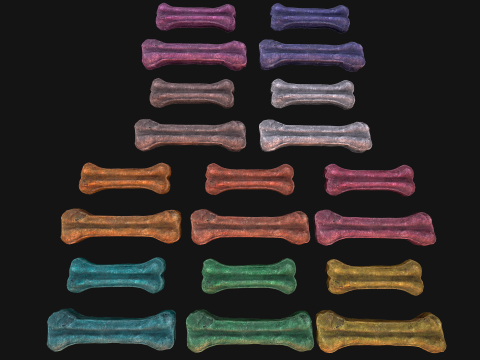 Pet Dog Gnawing Bone Treat Cookie Pack Modèle 3D