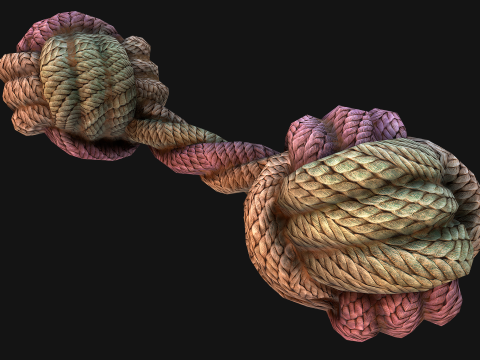 Pet Cat and Dog Rope for Gnawing Chew Toy 3D Model