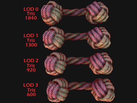 Pet Cat and Dog Rope for Gnawing Chew Toy 3D Model
