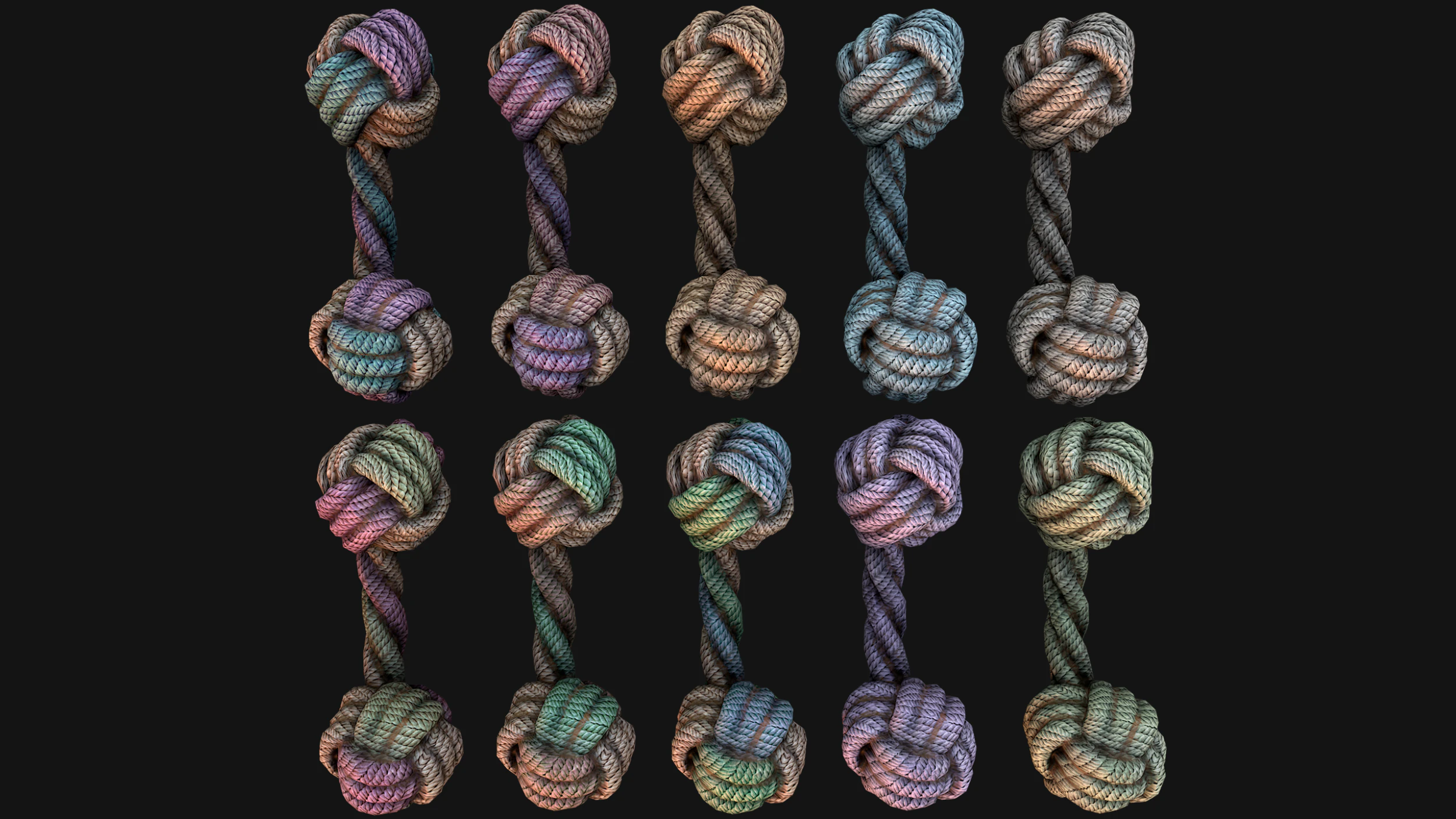 Pets Cats and Dogs Rope for Gnawing Chew Toy 3D Model .c4d .max .obj .3ds .fbx .stl .blend 
