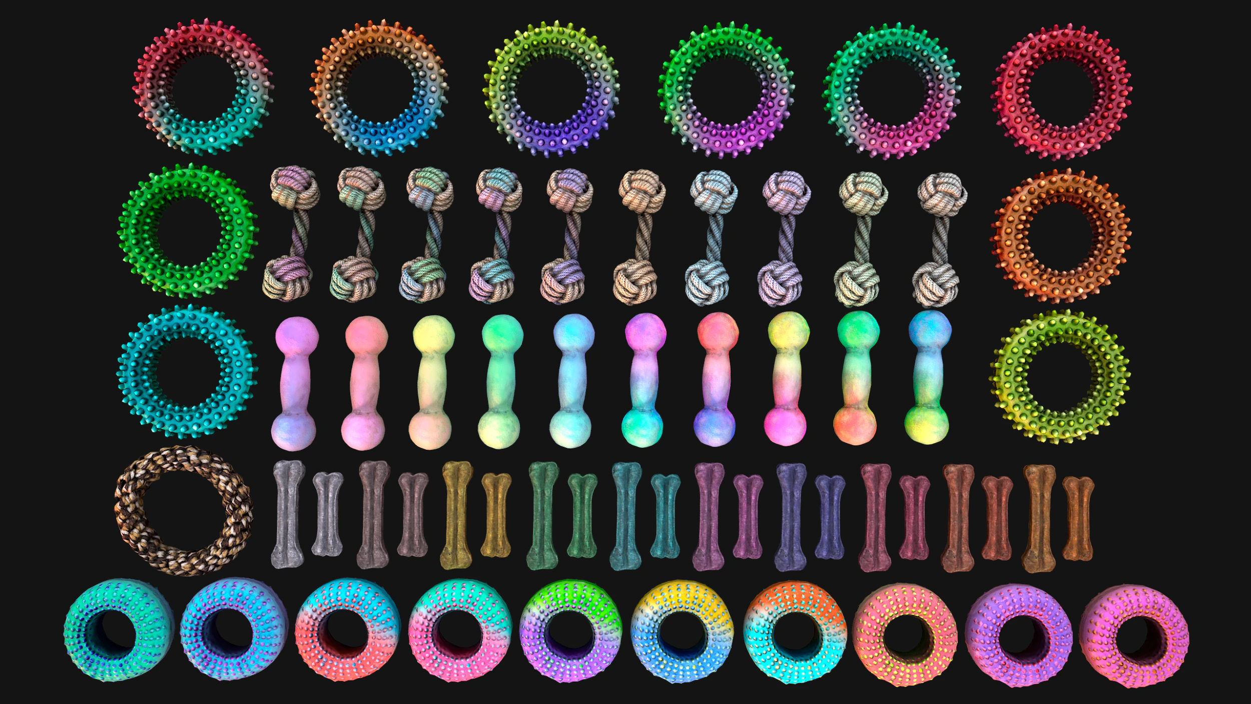Pacote de brinquedos de zool&oacute;gico para c&atilde;es e gatos de estima&ccedil;&atilde;o para mastigar Modelo 3D .c4d .max .obj .3ds .fbx .stl .blend 