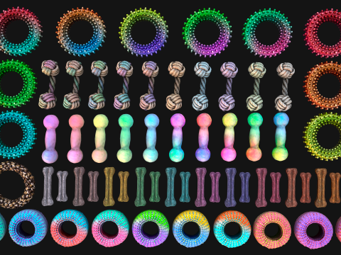 Zoo Toys for Pet Cats and Dogs to Chew Gnawing Pack 3D Model