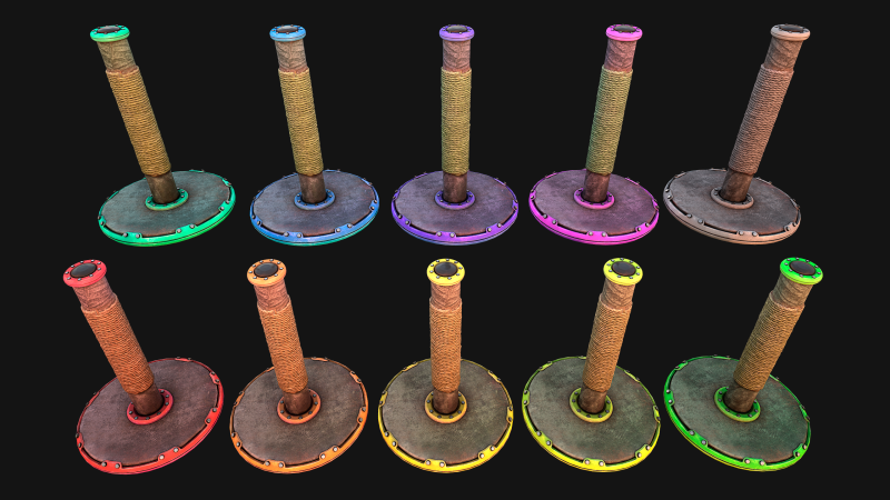 Cat Scratching Pet Post Zoo Furniture Set 3D Модель .c4d .max .obj .3ds .fbx .stl .blend