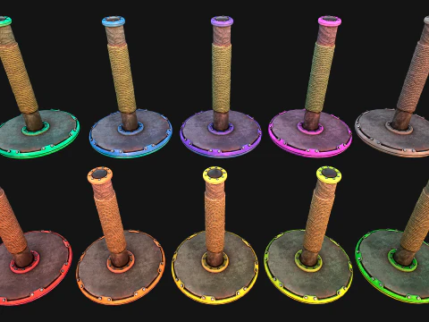 Cat Scratching Pet Post Zoo Furniture Set 3D Model