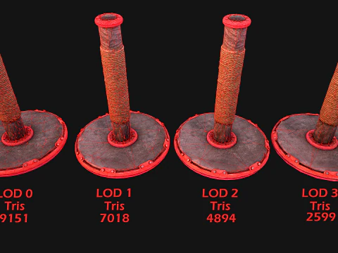 Cat Scratching Pet Post Zoo Furniture Set 3D Model