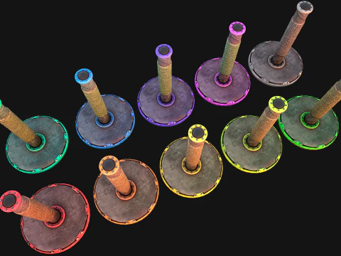 Cat Scratching Pet Post Zoo Furniture Set 3D Model