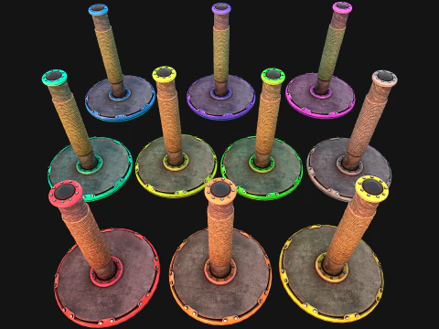 Cat Scratching Pet Post Zoo Furniture Set 3D Model
