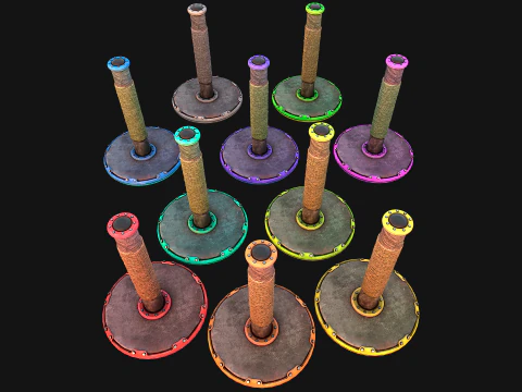 Cat Scratching Pet Post Zoo Furniture Set 3D Model