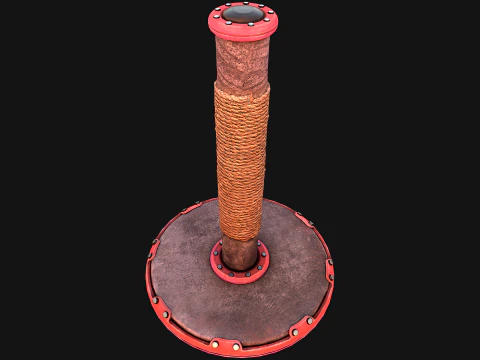 Cat Scratching Pet Post Zoo Furniture Set 3D Model