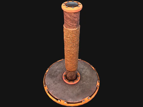 Cat Scratching Pet Post Zoo Furniture Set 3D Model