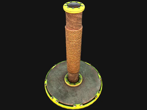 Cat Scratching Pet Post Zoo Furniture Set 3D Model