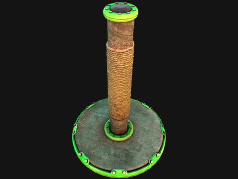 Cat Scratching Pet Post Zoo Furniture Set 3D Model