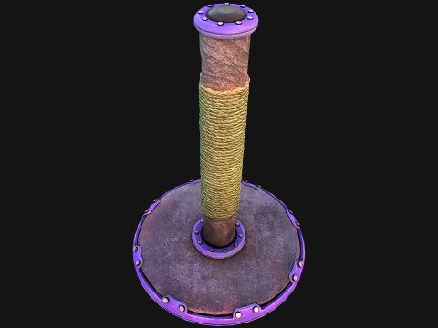 Cat Scratching Pet Post Zoo Furniture Set 3D Model