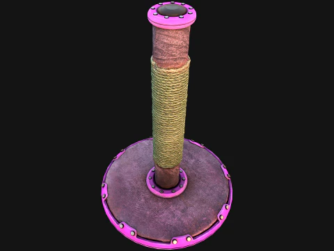 Cat Scratching Pet Post Zoo Furniture Set 3D Model