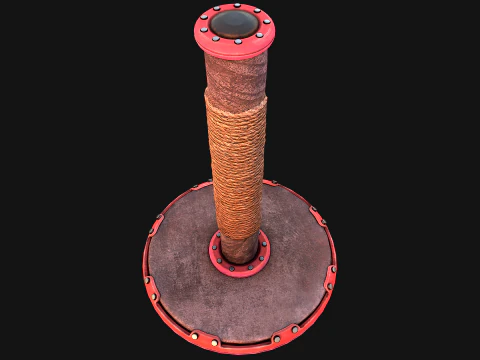 Cat Scratching Pet Post Zoo Furniture Set 3D Model