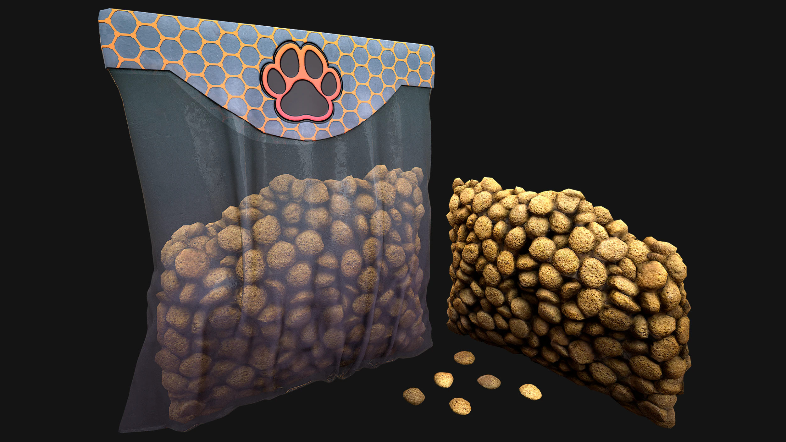 Dog Pet Cat Dry Food 3D Model .c4d .max .obj .3ds .fbx .stl .blend 