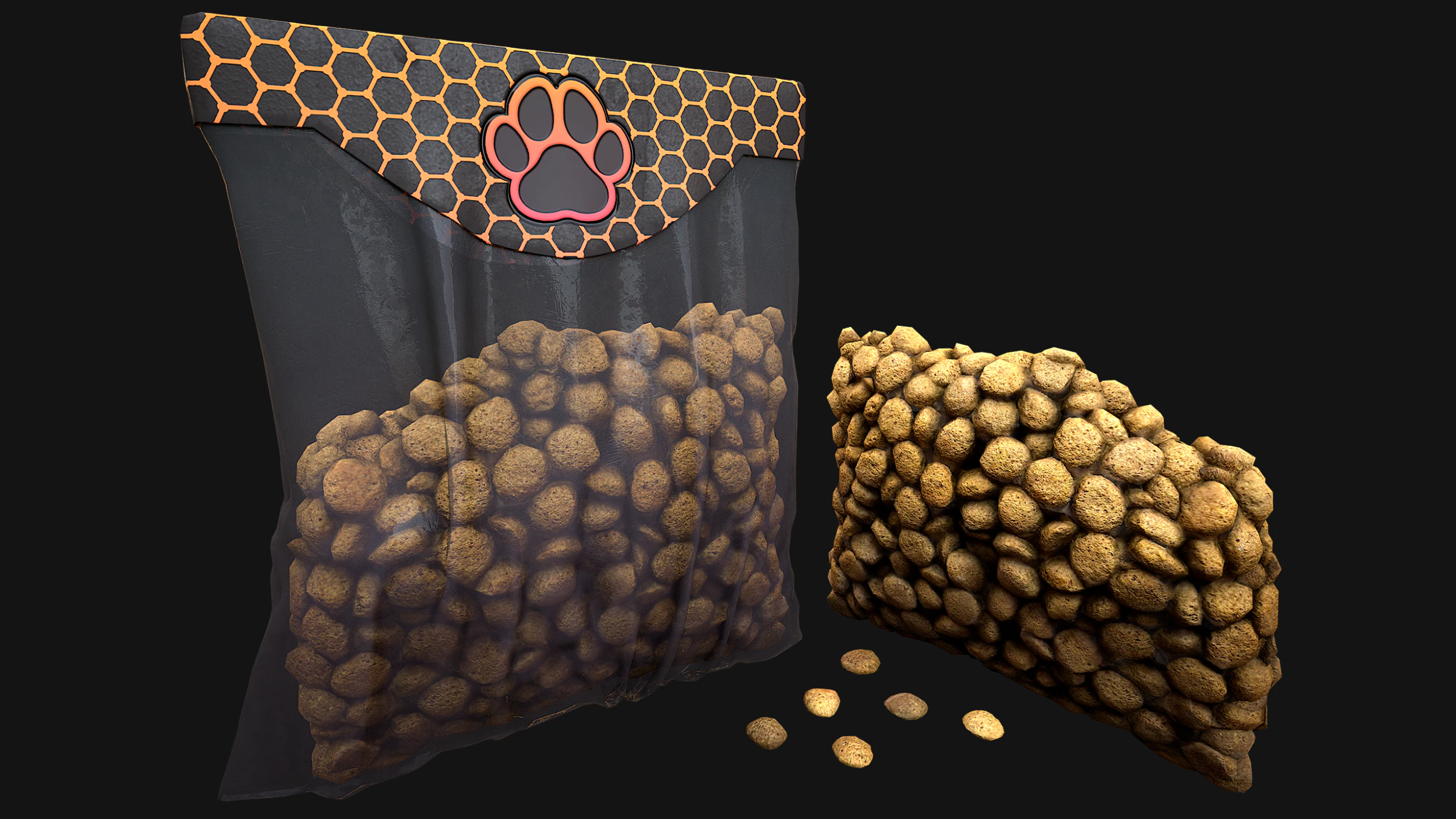 Pet Food Cookies Treats For Pets Cats Dogs 3D Model .c4d .max .obj .3ds .fbx .stl .blend 