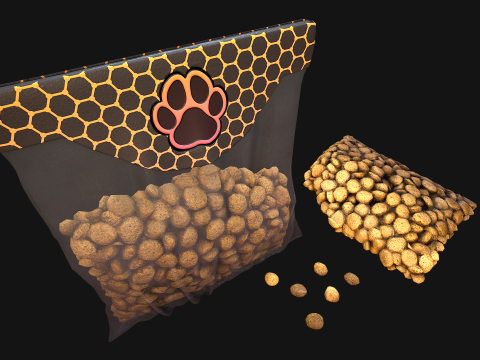 Pet Food Cookies Treats For Pets Cats Dogs 3D Model