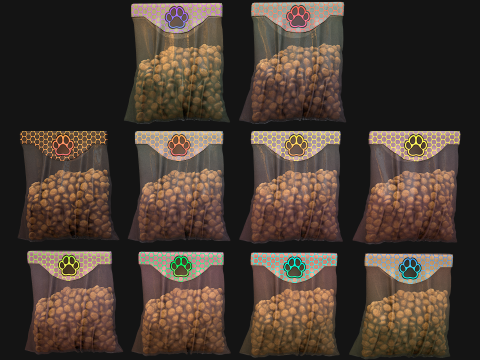 Dry Food for Pet Cat Dog Animal 3Dモデル