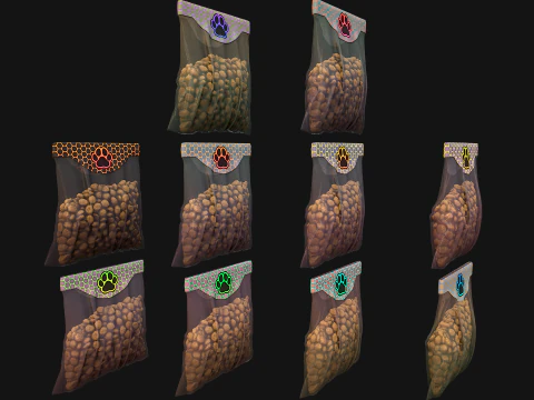 Dry Food for Pet Cat Dog Animal 3D Model