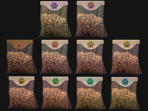 Dry Food for Pet Cat Dog Animal 3D Model
