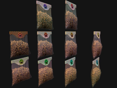 Dry Food for Pet Cat Dog Animal 3D Model