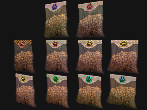 Dry Food for Pet Cat Dog Animal 3D Model