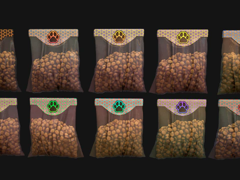 Dry Food for Pet Cat Dog Animal 3D Model