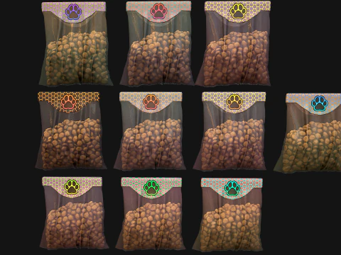 Dry Food for Pet Cat Dog Animal 3D Model