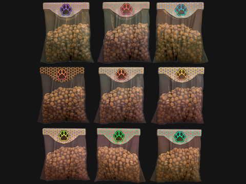 Dry Food for Pet Cat Dog Animal 3D Модель