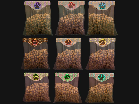 Dry Food for Pet Cat Dog Animal 3D Model