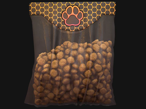 Dry Food for Pet Cat Dog Animal 3D Model