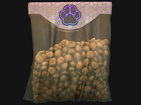 Dry Food for Pet Cat Dog Animal 3D Model