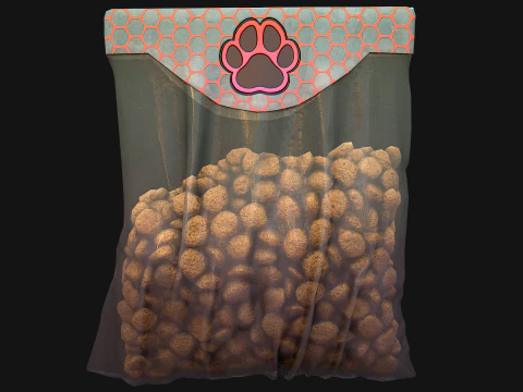 Dry Food for Pet Cat Dog Animal 3D Model