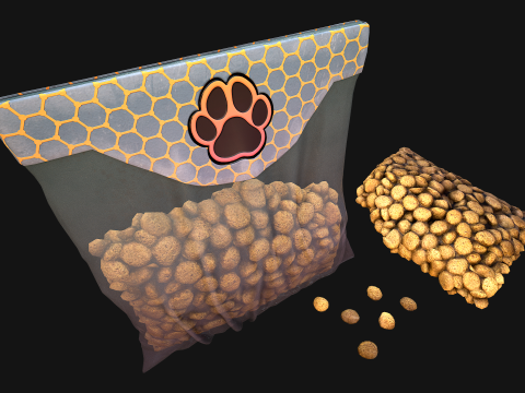Dry Food for Pet Cat Dog Animal 3D Модель