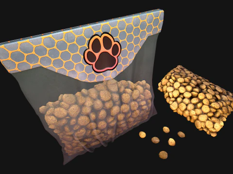 Dry Food for Pet Cat Dog Animal 3D Model