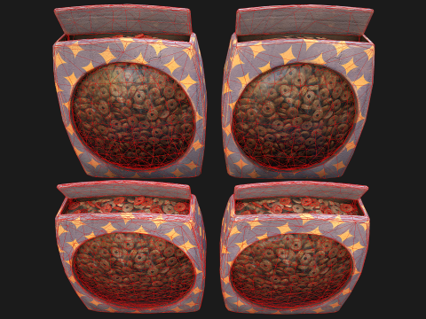 Dogs Cats Pets Food Cookies Cereals Packaging 3D 모델