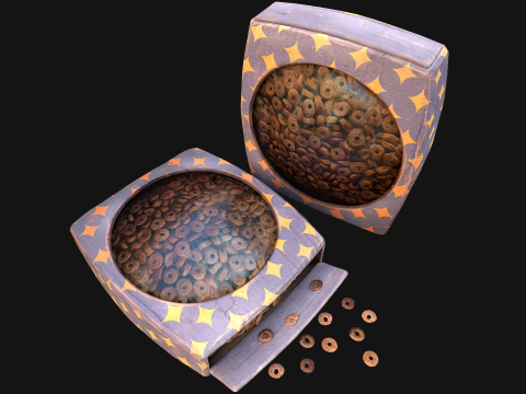 Dogs Cats Pets Food Cookies Cereals Packaging 3D 모델