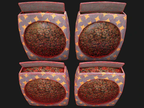 Pet Food Zoo Treats Flakes Cookies in Packaging 3D Model