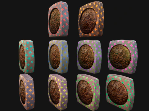 Pet Food Zoo Treats Flakes Cookies in Packaging 3D Model