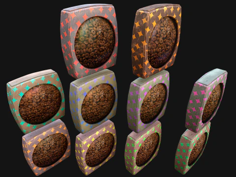 Pet Food Zoo Treats Flakes Cookies in Packaging 3D Model