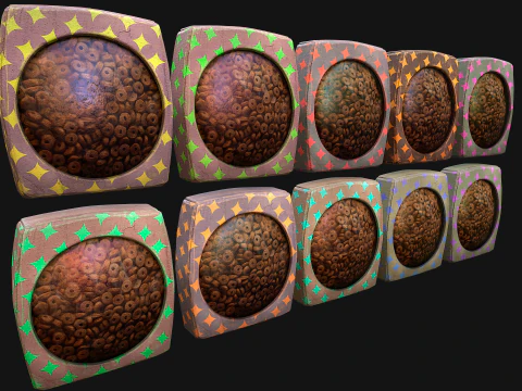 Pet Food Zoo Treats Flakes Cookies in Packaging 3D Model