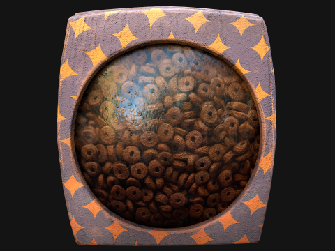 Pet Food Zoo Treats Flakes Cookies in Packaging 3D Модель