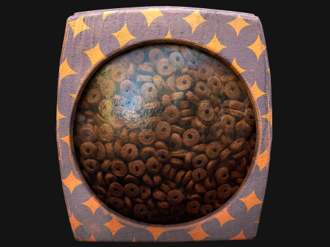 Pet Food Zoo Treats Flakes Cookies in Packaging 3D Model