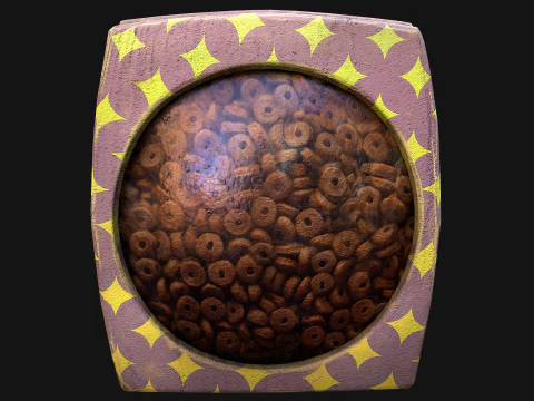 Pet Food Zoo Treats Flakes Cookies in Packaging 3D Model