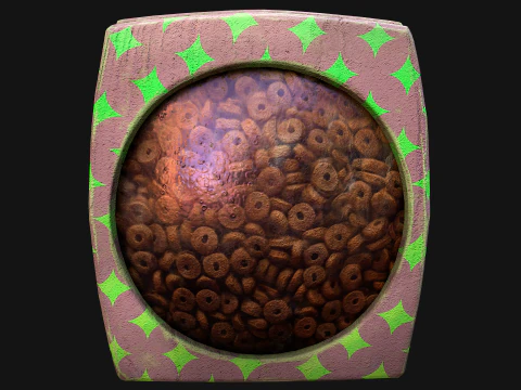 Pet Food Zoo Treats Flakes Cookies in Packaging 3D Model