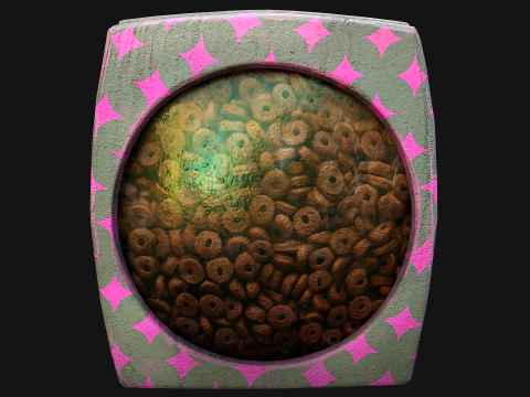 Pet Food Zoo Treats Flakes Cookies in Packaging 3D Model