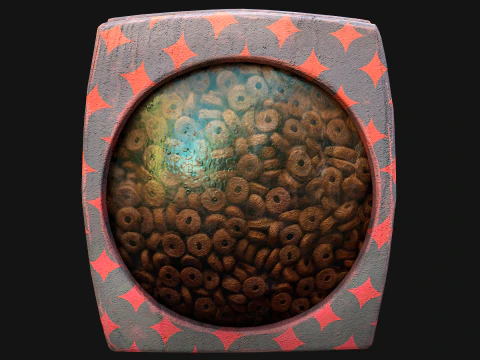 Pet Food Zoo Treats Flakes Cookies in Packaging 3D Model