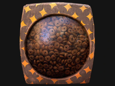 Pet Food Zoo Treats Flakes Cookies in Packaging 3D Model