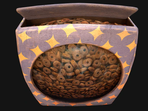 Pet Food Zoo Treats Flakes Cookies in Packaging 3D Model